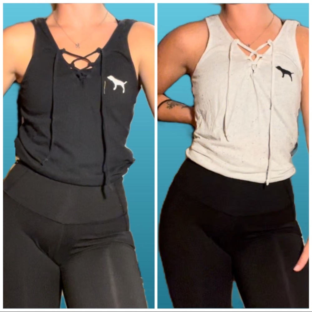 2 VS PINK Tie Tank Tops